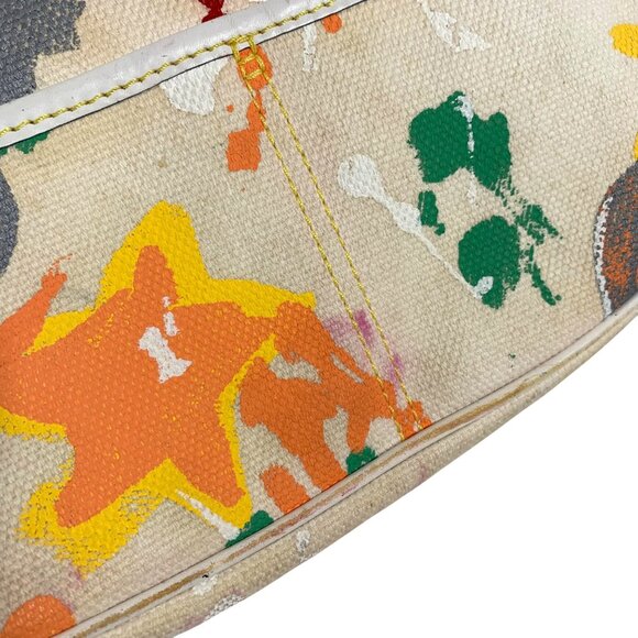 HTF Vintage DOONEY BOURKE Double Pocket Front Graffiti Shoulder Bag + Charm - Picture 15 of 16